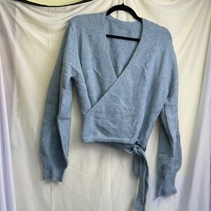 Women's Blue Wrap Cardigan